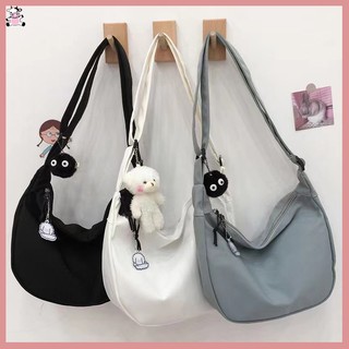Japanese Harajuku Girl Solid Color Soft Girl Shoulder Bag Korean-StyleinsSimple Messenger Bag  （Without pendants））