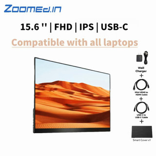 Zoomed_in 15.6 inch 1080P Portable Monitor, mini HDMI and USB Type-C Ports, External monitor for laptop,Smartphone,PS4/5
