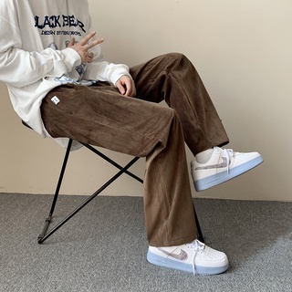 Retro Brown High Street ins Street Wear Corduroy Wide Leg Casual Trousers Men