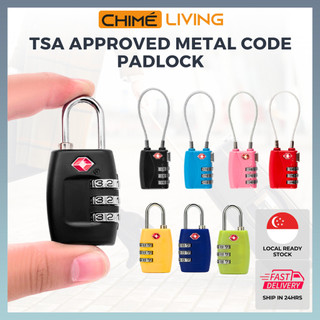 TSA Luggage Metal Lock PIN 3 Digit Combination Padlock For Travel | Anti Theft Customs Suitcase Bag Secure Cable Lock