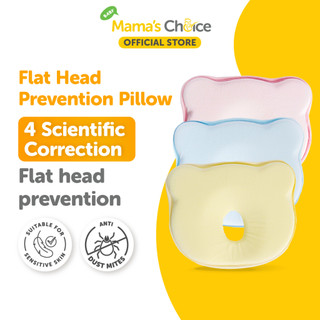 Mama's Choice Flat Head Prevention Pillow (Head shaping organic memory foam baby and infant pillow)