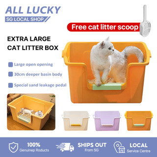 【SG】Litter Box Oversized Large Closed Cat Toilet Extra Large Anti-Splash Butter Big Bread Maine Coon Cat Litter Box