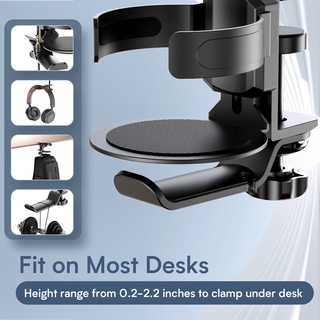 360 Aluminum Alloy Metal Gaming Display Under Desk Table Drink Cup Headphone Headphone Hook Bracket Installation