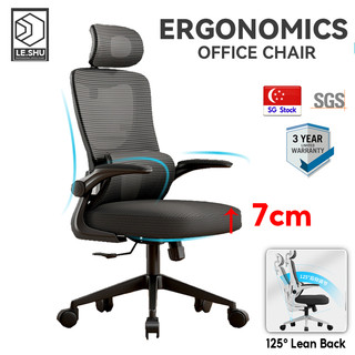 LeShu Office Chair Ergonomic Mesh Office Chair Comfort For Work 8 Hours High-back Adjustable 3D Headrest Reclining 90-125°