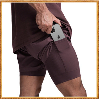 Lululemon Men's Sports shorts  (EUR SIZE) Casual Shorts Double Layer Fitness Wicking Quick-Drying Shorts DK890