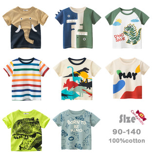 Boys Kids T Shirts Cartoon Animals Baby Tee Girls Children Cotton Short Sleeves Summer Tops Clothing Print Tee