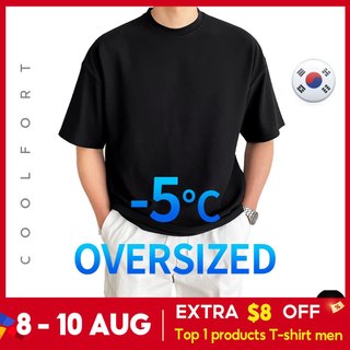 [8.8 Sale] Coolfort Windyfit Men's Oversized Tee Men T Shirt Korean Casual Ice Short Sleeve T-shirts