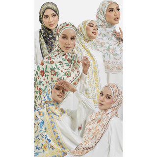 [SG SELLER ??] LIMA.SEGI | GUZEL SHAWL (Silky Matte Satin) | Bunga 2.0 Cotton Square