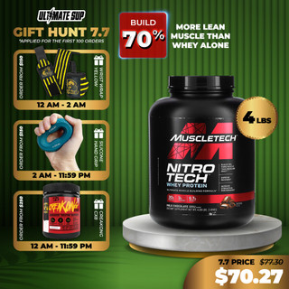 Muscletech, Nitro Tech, Whey Protein Peptides & Isolate Primary Source, 2lbs/4lbs/10lbs