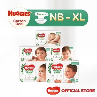 [1 Carton] Huggies Platinum Naturemade Tape Diapers NB-XL