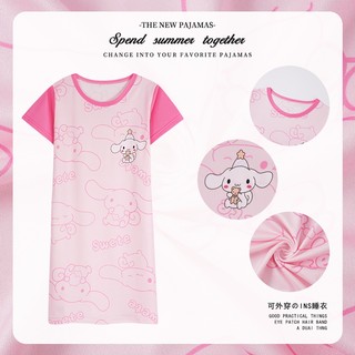 Baby Girl Clothing Short Sleeve Kids Dress Girl Sleepwear Summer Clothes Cartoon Printing Nightdress Girl 女童睡裙