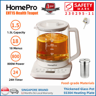 HomePro EHT15 Electric Health Teapot/Multi-function Kettle/18 Menus/1.5L/3-pin SG Plug/SG Warranty