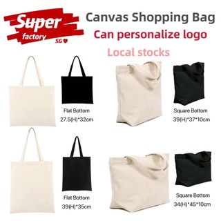Plain Creamy beige black Canvas Tote Shopping Bags,Foldable Reusable Fabric ,Shoulder Top Eco Gift,logo+pictures