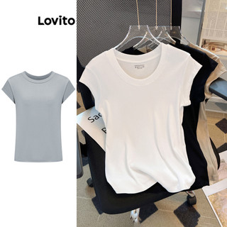 Lovito Casual Plain Basic T-Shirt for Women LNE37151 (Multi-color)