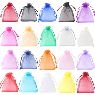 10pcs Mixed Color Jewelry Packaging Bag Organza Bags Gift Storage Drawstring Pouches