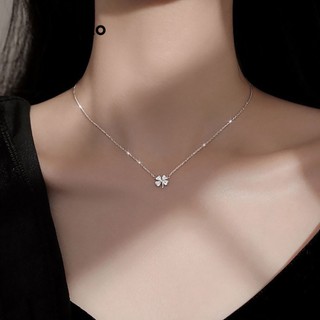 Lovito Casual Floral Chain Flowers Exquisite Versatile Sense Of Luxury Necklaces for Women LFA04238 (Silver)