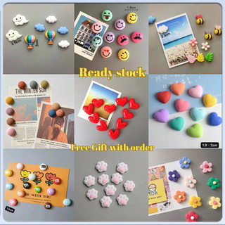 12PCS refrigerator magnet/Pegboard decoration accessories/3D ornament/Message Board/Office document sticker/Simulated food/cute refrigerator sticker/Children's room decoration