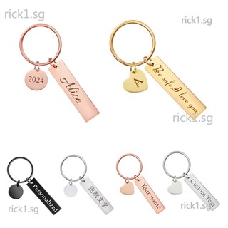 Personalized Stainless Steel Keychain Couple Gift Custom Name Keychain Engraved Date Blessing Words Graduation Gift New Year Gift Personalized Gift For Women Men